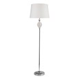 Hannah Luxury Elegant Chrome & Crystal Floor Lamp with Ivory Linen Shade