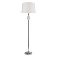 Hannah Floor Lamp Chrome with Ivory Linen Shade