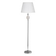 Hannah Luxury Elegant Chrome & Crystal Floor Lamp with Ivory Linen Shade