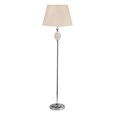 Hannah Luxury Elegant Chrome & Crystal Floor Lamp with Natural Linen Shade