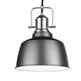Bodmin Large Industrial Dome Pendant Gun Metal Pewter Adjustable Ceiling Light