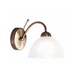 Searchlight Milanese Single Wall Light - Antique Brass - Alabaster Glass
