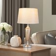 Large Malham Champagne Gold and Silver Classic Ceramic Table Lamp and Shade