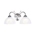 Searchlight Milanese Double Wall Light - Satin Silver - Alabaster Glass