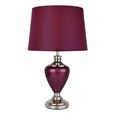 Hepburn Large Red Ceramic Table Lamp with Matching Shade - Shiny Chrome & Red