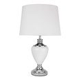 Hepburn Large Ceramic Table Lamp With Matching Shade - Modern White & Chrome