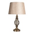 Queenswood Classic Barley Twist Table Lamp with Charcoal Shade - Antique Brass