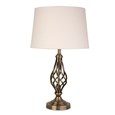 Queenswood Classic Barley Twist Table Lamp with Ivory Linen Shade- Antique Brass
