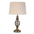 Queenswood Classic Barley Twist Table Lamp with Beige Linen Shade- Antique Brass