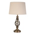Queenswood Classic Barley Twist Table Lamp with Beige Linen Shade- Antique Brass
