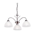 Searchlight Milanese Ceiling 3 Light - Satin Silver - Alabaster Glass