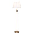 Queenswood Antique Brass Floor Lamp with Ivory Pleated Shade