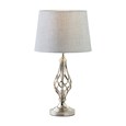 Queenswood Classic Barley Twist Table Lamp with Grey Linen Shade - Silver Chrome