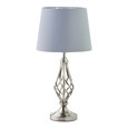 Queenswood Classic Barley Twist Table Lamp with Grey Silver Lined Shade - Silver
