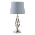 Queenswood Classic Barley Twist Table Lamp with Grey Silver Lined Shade - Silver