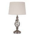 Queenswood Classic Barley Twist Table Lamp with Ivory Linen Shade - Silver