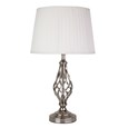 Queenswood Classic Barley Twist Table Lamp with Ivory Pleated Shade - Silver