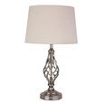 Queenswood Classic Barley Twist Table Lamp with Natural Linen Shade - Silver