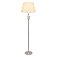 Queenswood Traditional Barley Twist Silver Floor Lamp with Natural Linen Shade
