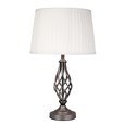 Queenswood Classic Barley Twist Table Lamp with Ivory Pleat Shade - Pewter Grey