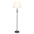Queenswood Traditional Barley Twist Pewter Floor Lamp with Ivory Linen Shade