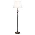 Queenswood Traditional Barley Twist Pewter Floor Lamp with Ivory Pleated Shade