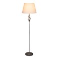 Queenswood Traditional Barley Twist Pewter Floor Lamp with Natural Linen Shade