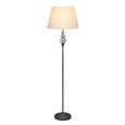 Queenswood Pewter Floor Lamp with Natural Linen