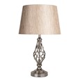 Queenswood Barley Twist Table Lamp with Charcoal Gold Shade - Silver Chrome