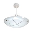 Linear Glass Ceiling Uplighter Pendant Shade - White & Clear - Easy Fit -Modern