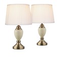 Malham Small Touch Control Cream Table Lamp with Pleated Shade PAIR