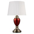 Malham Small Touch Control Table Lamp Red with Ivory Pleated Shade