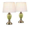 Malham Small Touch Control Green Table Lamp with Pleated Shade PAIR