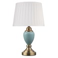 Malham Small Touch Control Table Lamp Blue with Ivory Pleated Shade