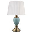 Malham Small Touch Control Blue Table Lamp with Pleated Shade