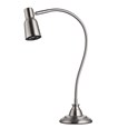 Modern Satin Silver Adjustable Gooseneck Reading Floor Lamp with LED Bulb