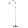 Heavyweight Modern Satin Silver Reading Floor Lamp with LED Daylight Bulb