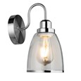 Rossi Silver Chrome Unswitched Wall Light - Clear Glass