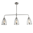 Rossi 3 Light Bar Ceiling Light - Clear Shades with Silver Rim