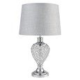 Hepburn Large Crystal Glass Table Lamp with Matching Grey Linen Shade - Silver