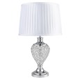 Hepburn Large Crystal Glass Table Lamp with Matching Ivory Pleat Shade - Silver