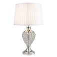 Hepburn Large Crystal Glass Table Lamp with Matching Ivory Pleat Shade - Silver