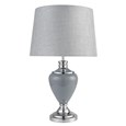 Hepburn Large Ceramic Table Lamp with Matching Shade - Grey & Chrome