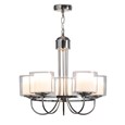 Lulworth 5 Light Silver Industrial Hoop Ceiling Light with Glass Shades