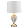 Hepburn Large Ceramic Table Lamp with Gold Lined Shade - Gold Print & Brass