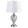 Hepburn Large Ceramic Table Lamp with Ivory Pleat Shade - Black Print & Silver