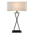 Large X Style Modern Rectangle Statement Table Lamp with Grey Shade - Black