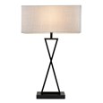 X Statement Tall Rectangle Table Lamp & Shade - Modern Black & Grey