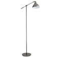 Cantilever Industrial Style Floor Lamp with Metal Shade - Pewter Grey