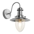 Fisherman Style Unswitched Wall Light - Satin Silver with Seeded Glass Shades